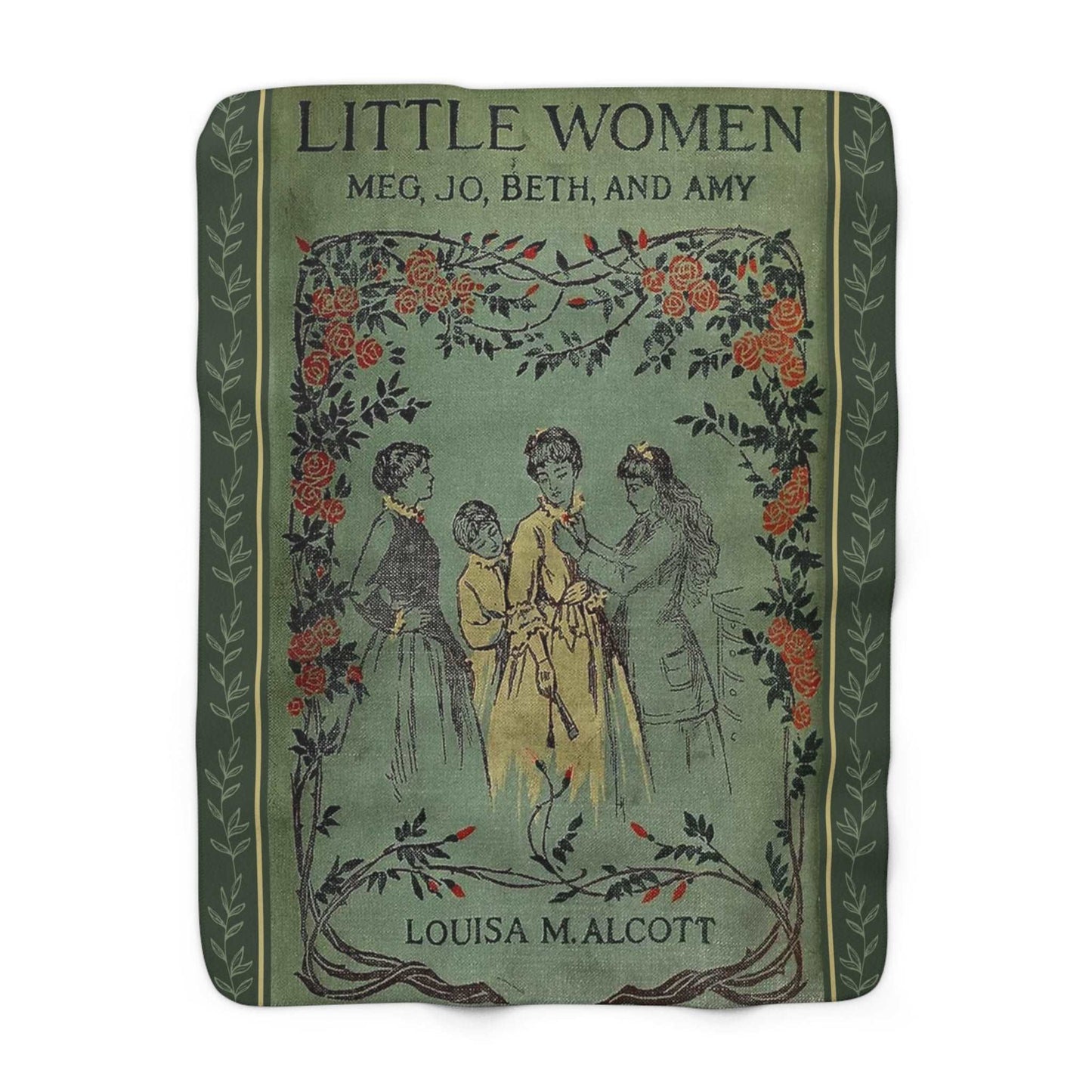 Little Women 1896 Book Cover Sherpa Fleece Blanket