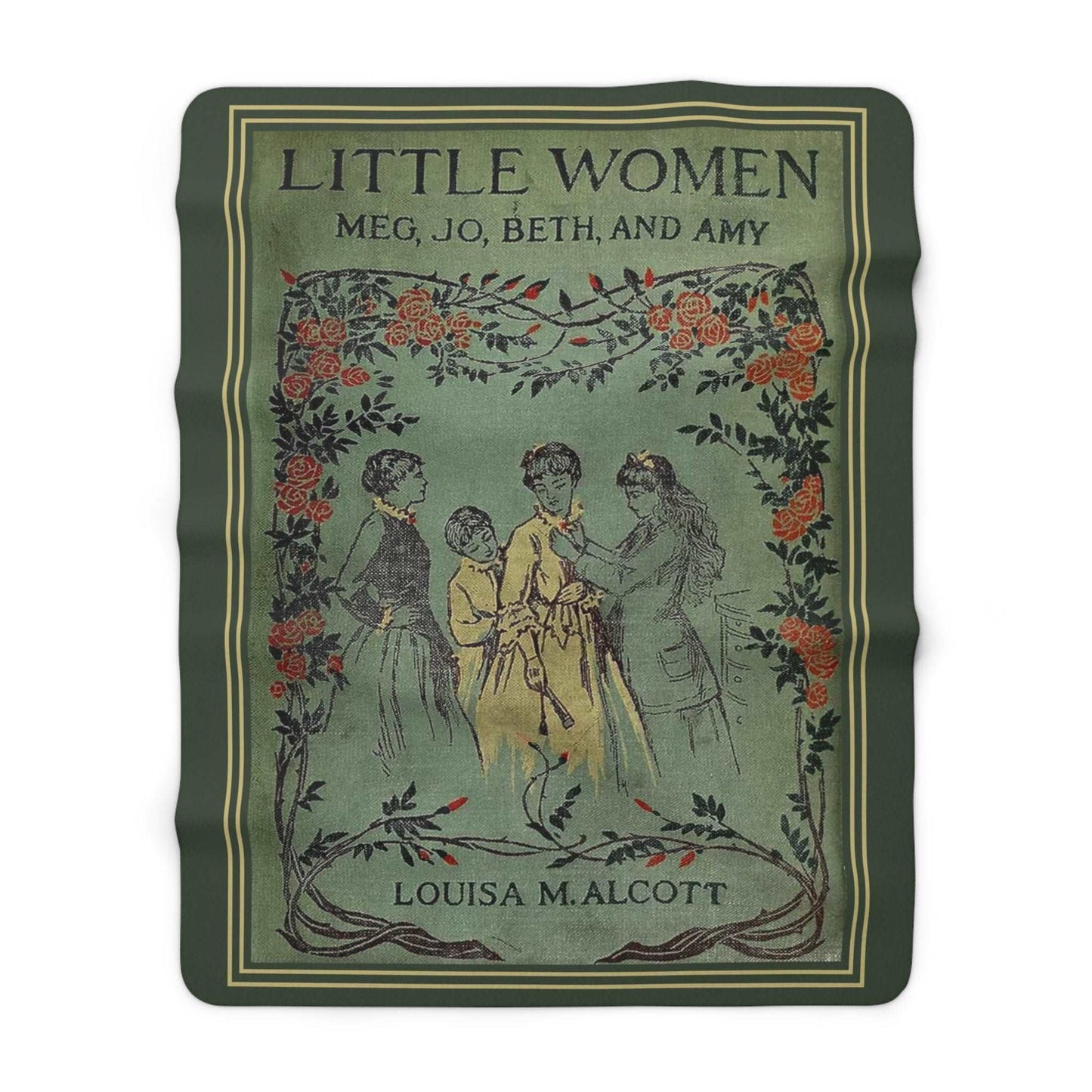 Little Women 1896 Book Cover Sherpa Fleece Blanket