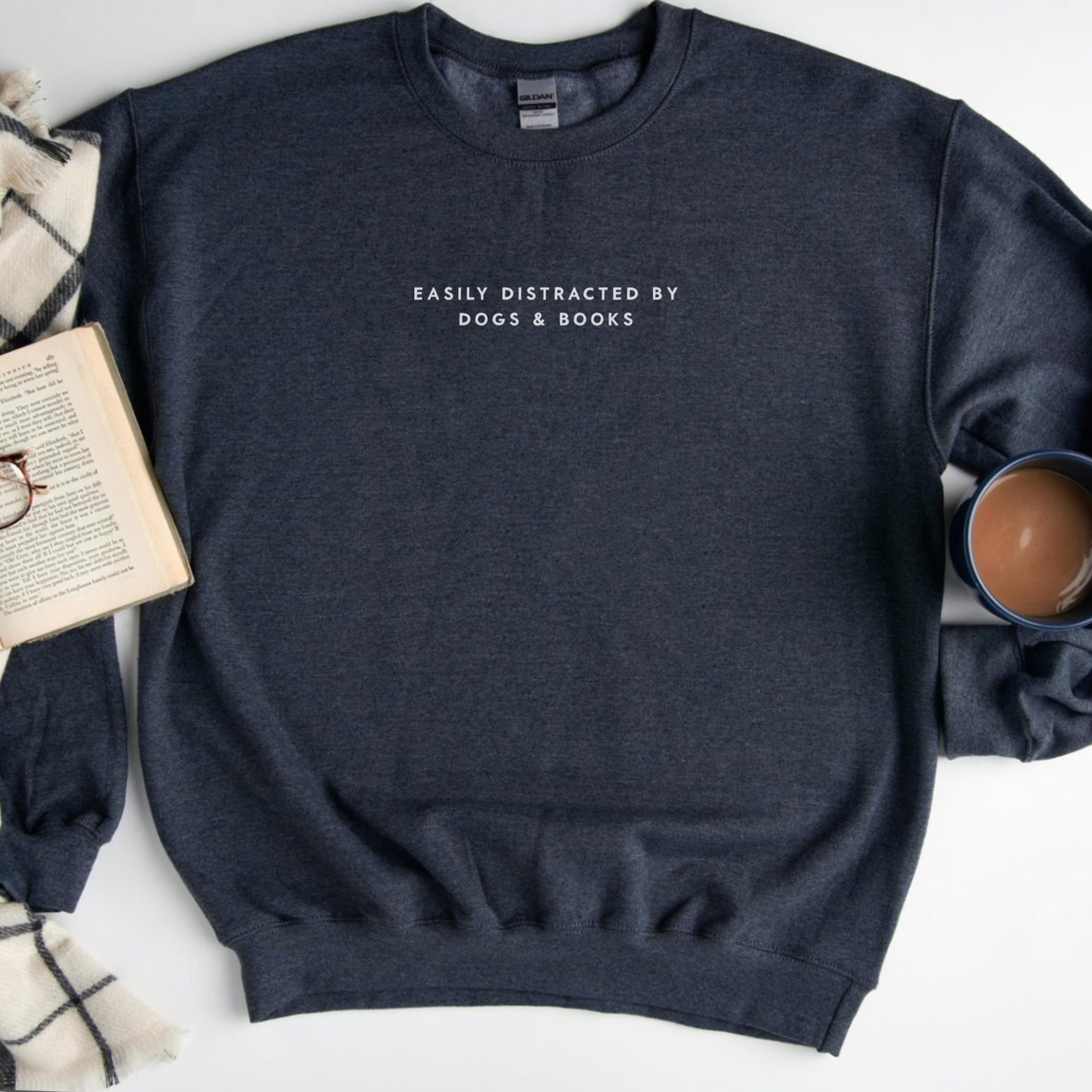 Easily Distracted by Dogs and Books Sweatshirt