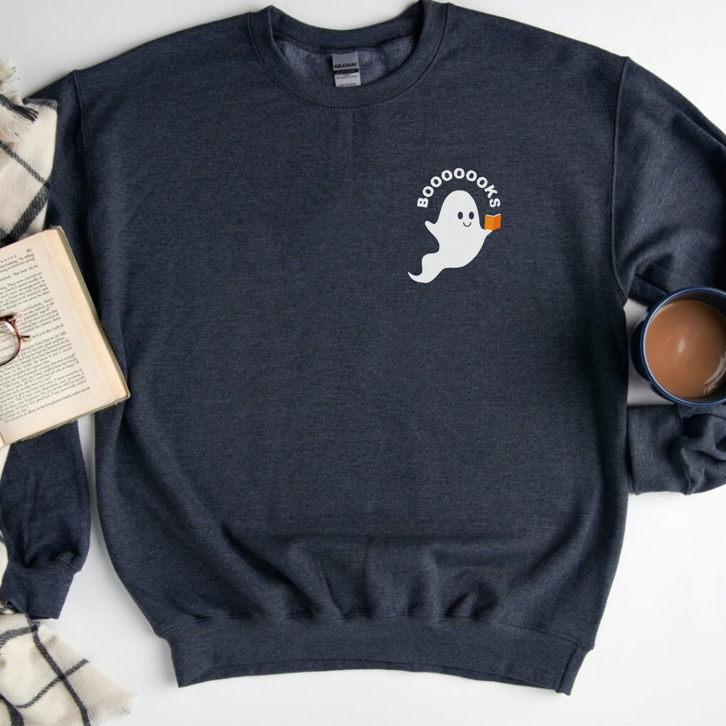 Ghost Reading Books Sweatshirt