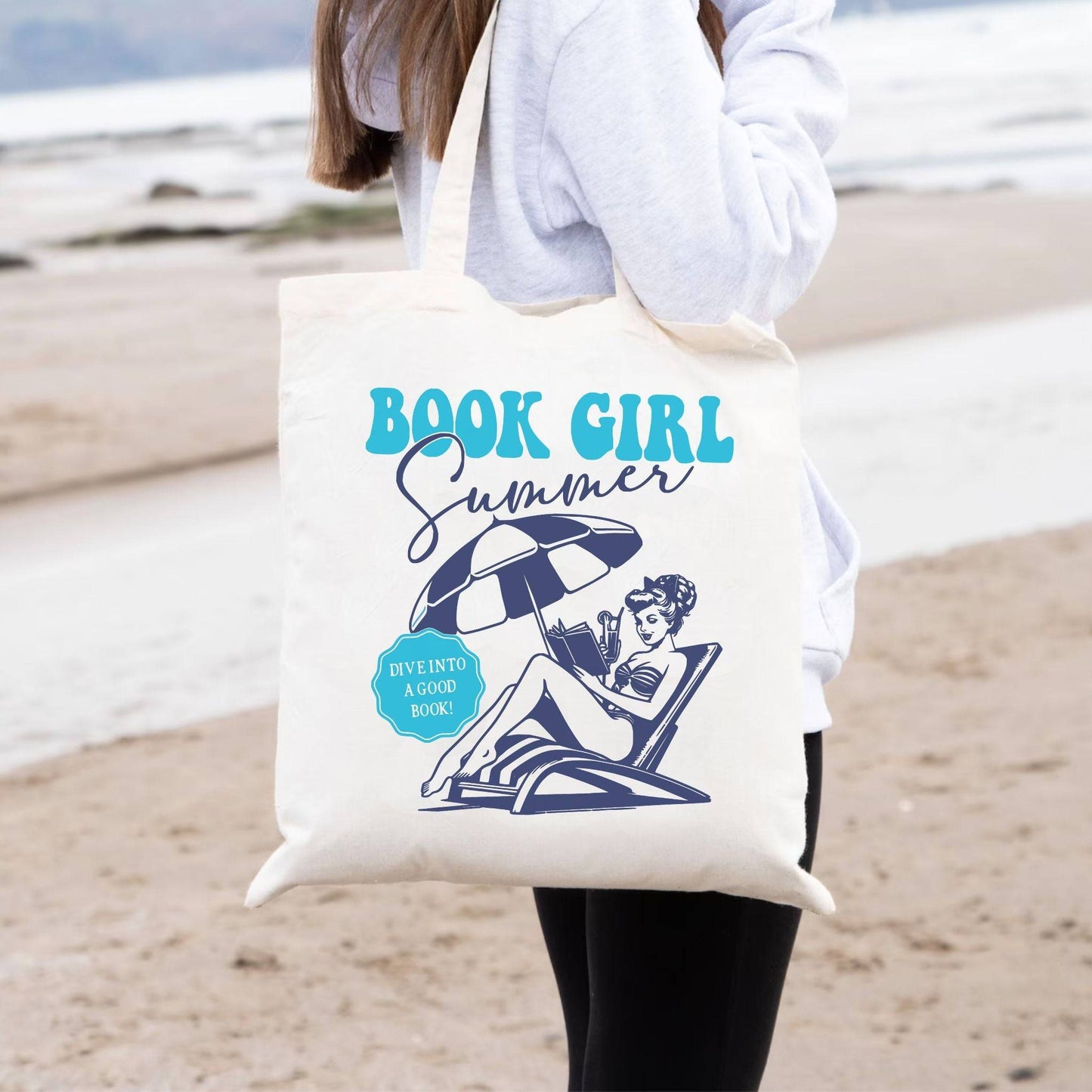 Book Girl Summer Tote Bag