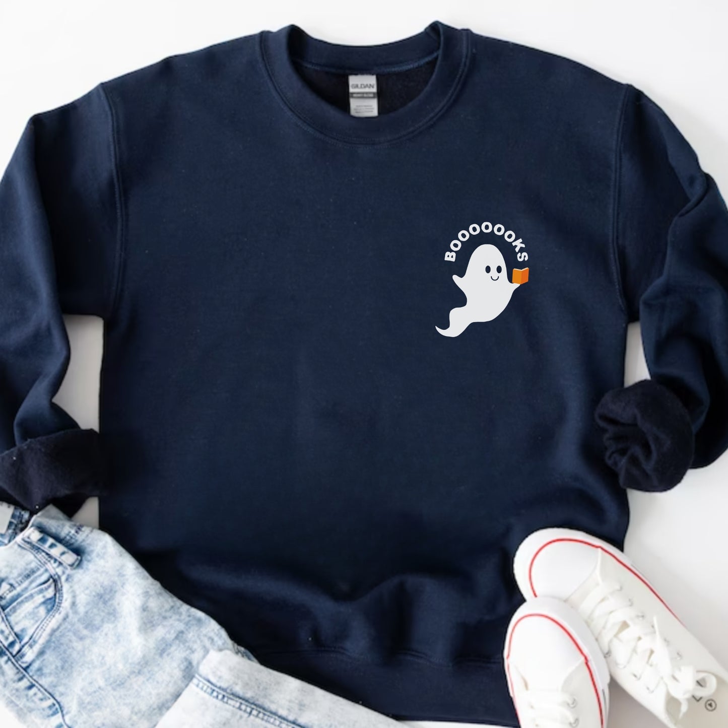 Ghost Reading Books Sweatshirt