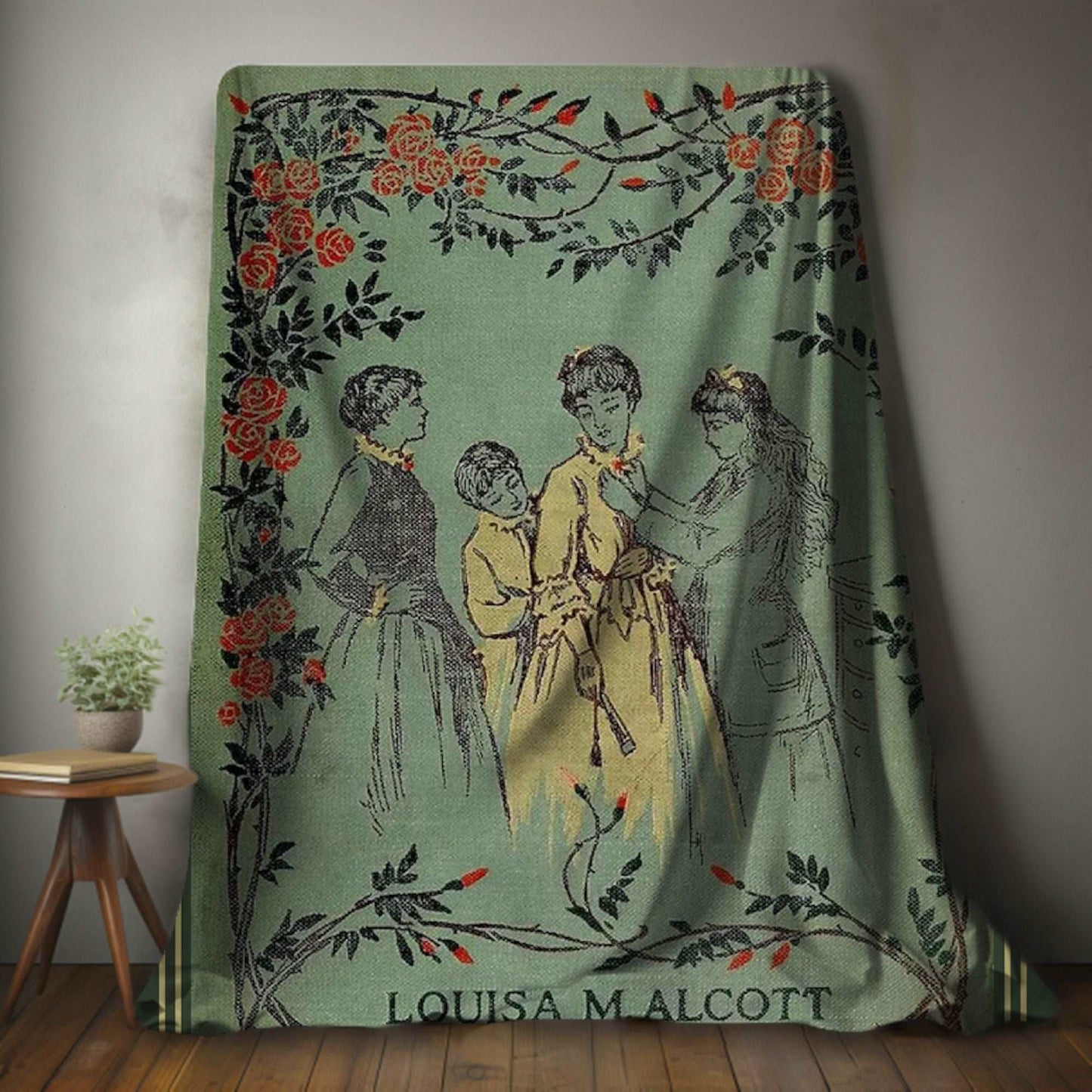 Little Women 1896 Book Cover Sherpa Fleece Blanket