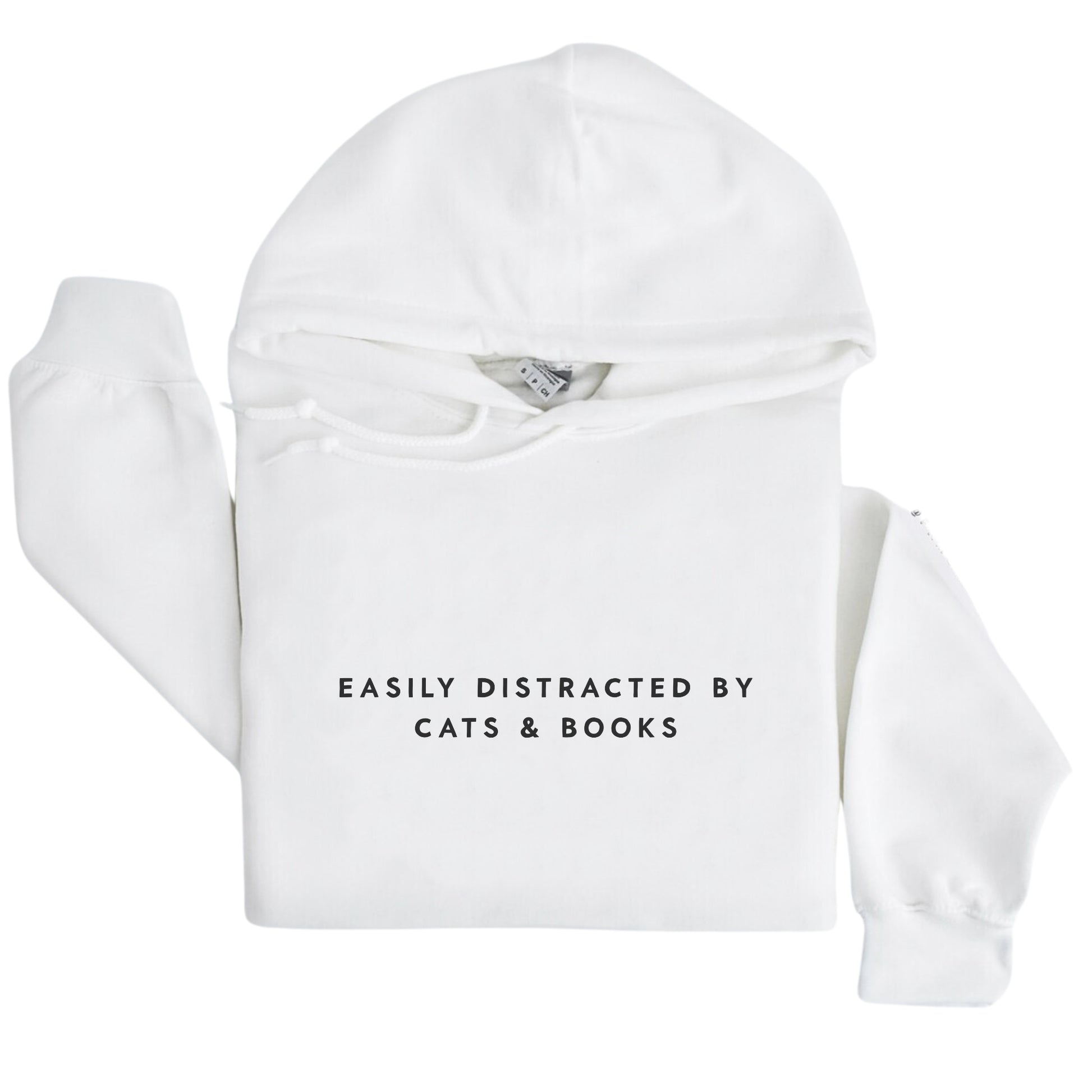 Easily Distracted by Cats and Books Hoodie