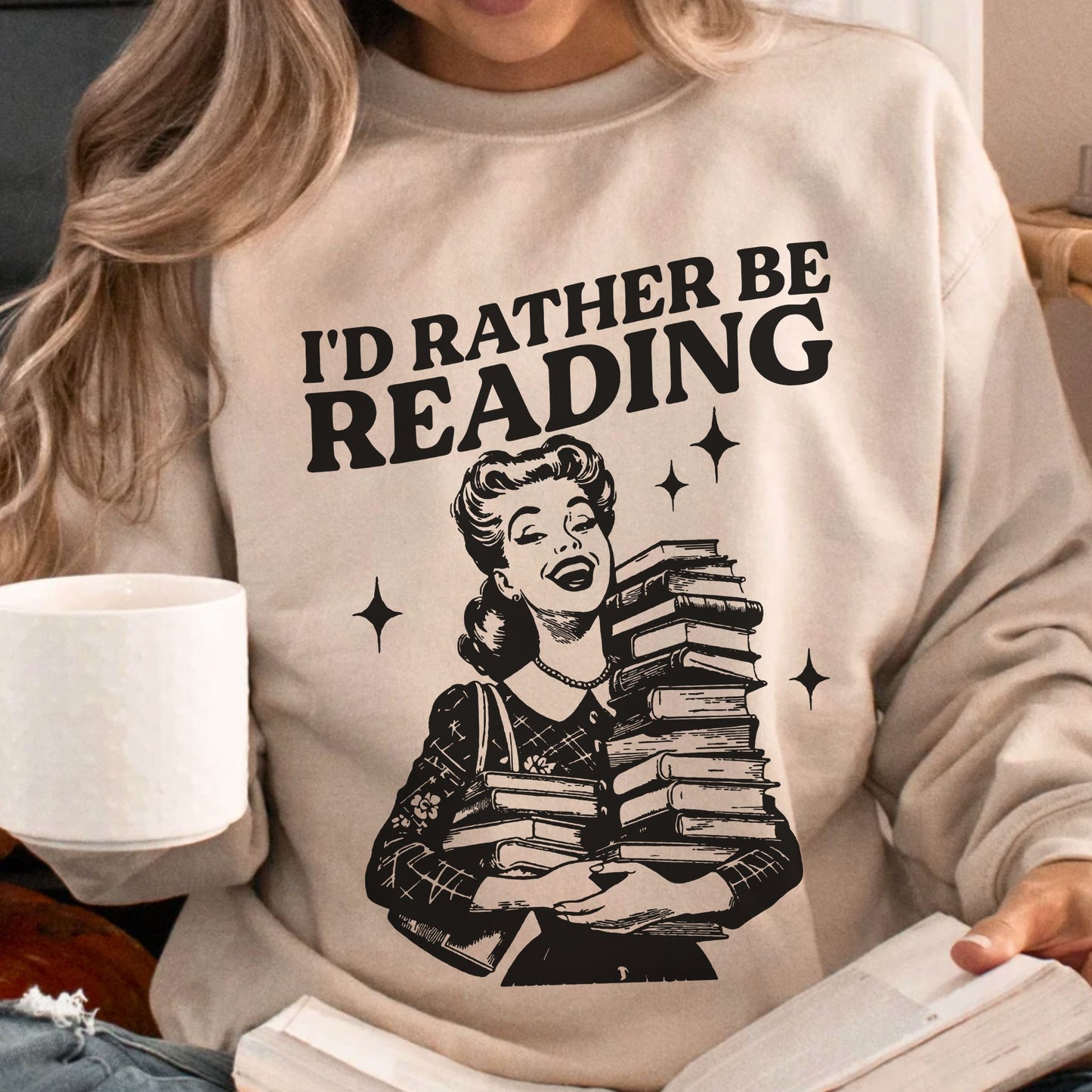 Retro I'd Rather Be Reading Sweatshirt