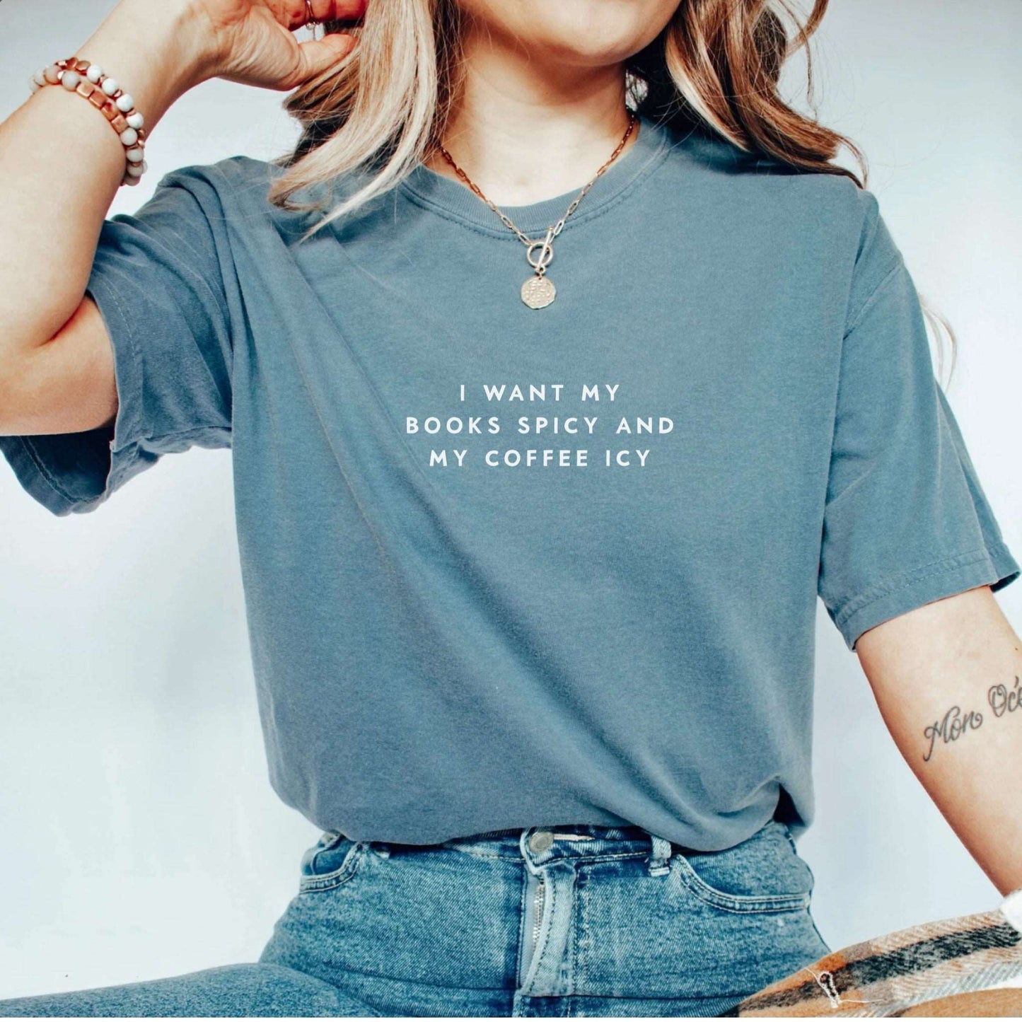 I Want My Books Spicy and My Coffee Icy T-shirt