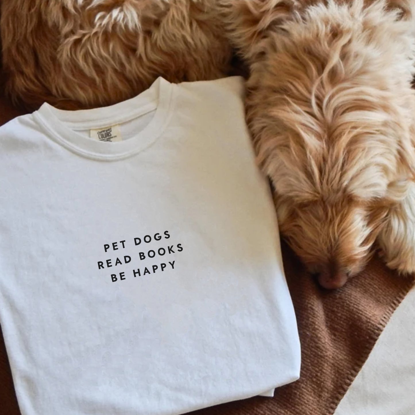 Pet Dogs Read Books Be Happy T-shirt