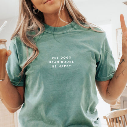 Pet Dogs Read Books Be Happy T-shirt